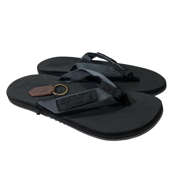 Bundle of 2 Combat Men's Black Flip Flops Sandals Size 15 NWT - Picture 6 of 7